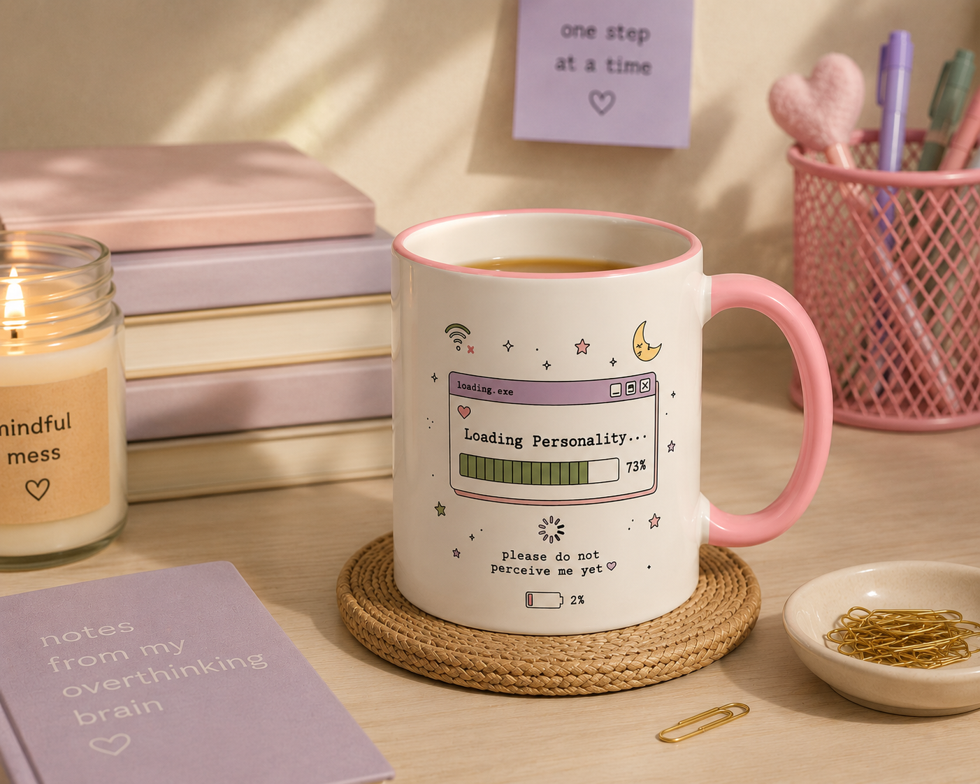 Overthinking Mug – Loading Personality Coffee Cup for ADHD & Overstimulated Minds