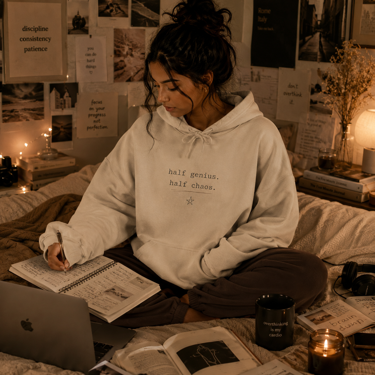HALF GENIUS. HALF CHAOS. Hoodie for the beautifully overstimulated mind